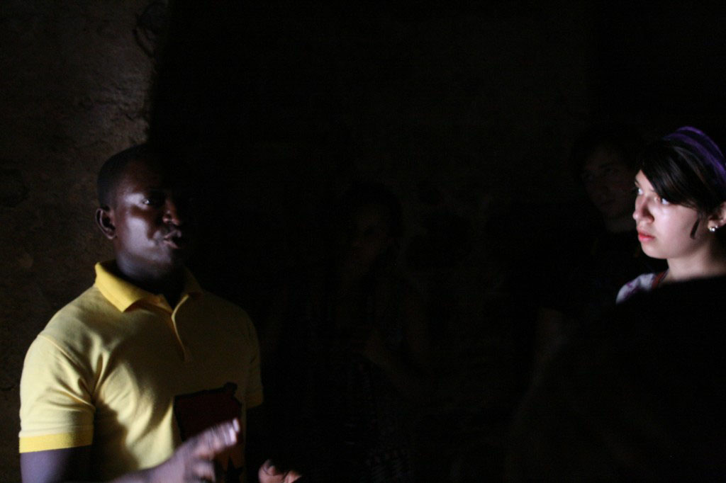 Luisa Rollenhagen listens to the stories of Elmina Castle.