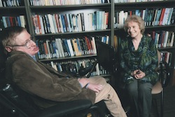 Claudia Dreifus with Stephen Hawking.