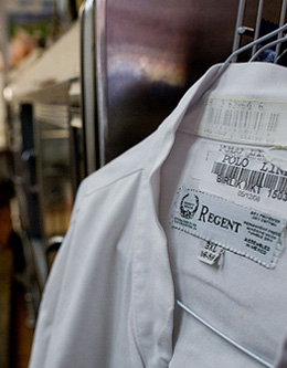 Melinda Benk traded in starched blouses for a butcher's apron.  Photo by Nicole Tung